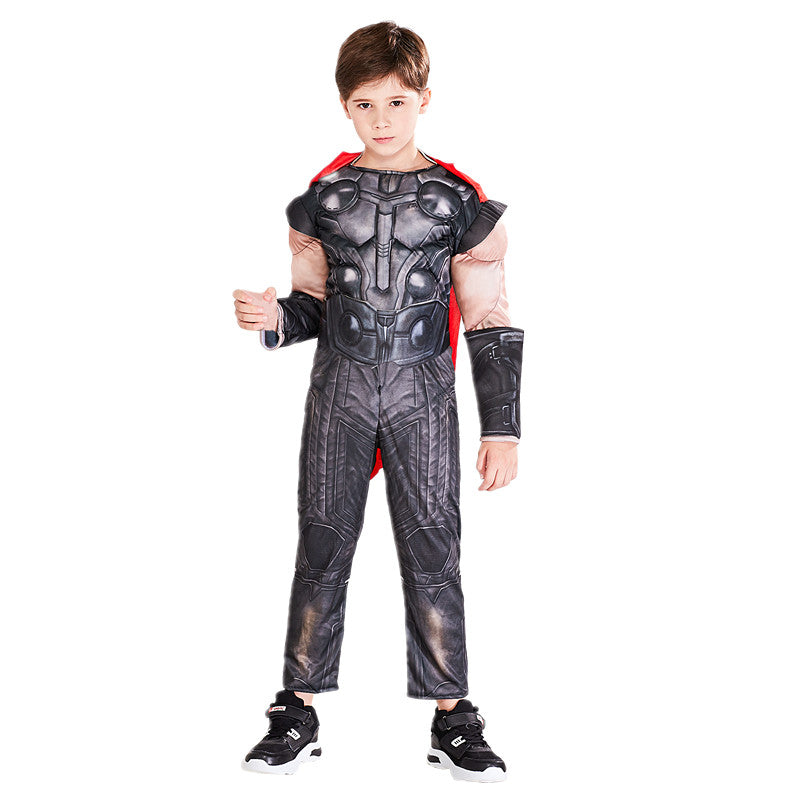 Fantasia de Thor Muscle para crianças, brinquedo infantil, machado iluminado, fantasia de Halloween