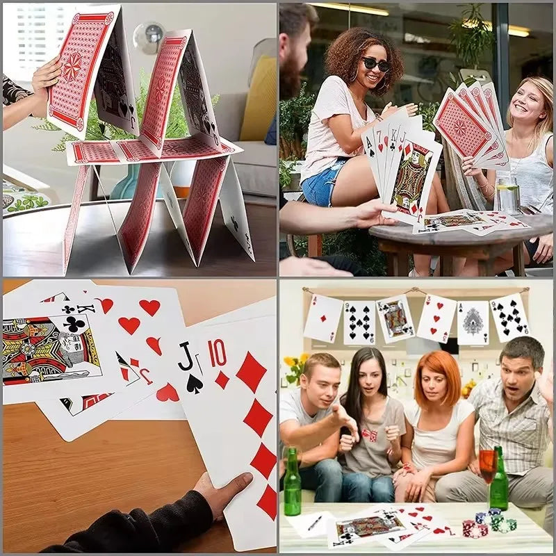 Cartas de pôquer grandes, 4 vezes maiores, para adultos e crianças