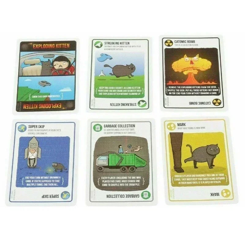 Exploding Kittens 4 em 1 Conjunto de Jogo de Tabuleiro para Festa em Família