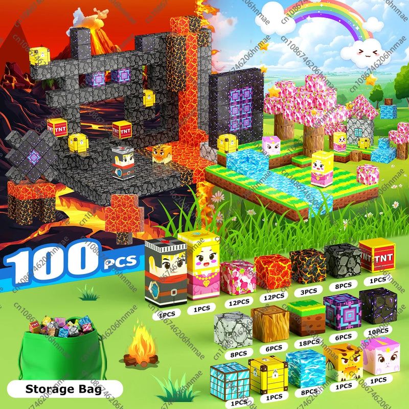 Mine World Magnetic Building Blocks Magnetic